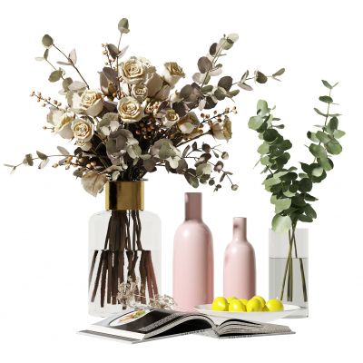 现代花瓶花艺3D模型