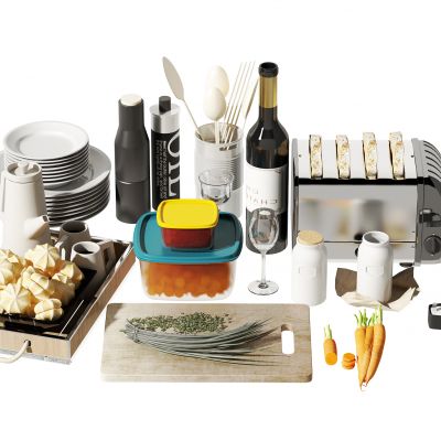 现代厨房用品组合