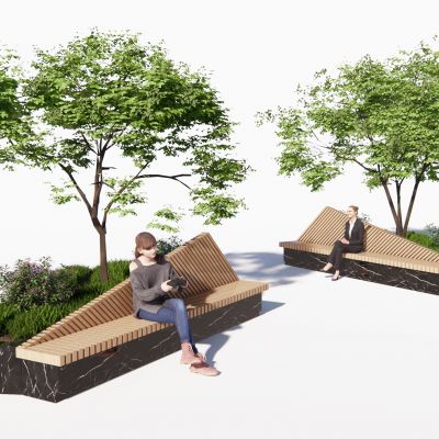 现代户外景观公共坐椅