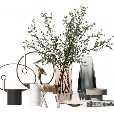 现代花瓶花艺摆件3D模型