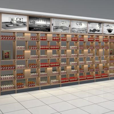 超市靠墙酒柜