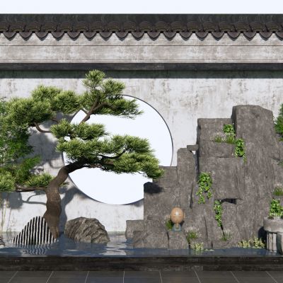 新中式假山水景