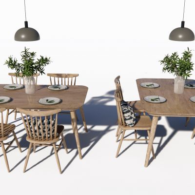 北欧实木餐桌椅