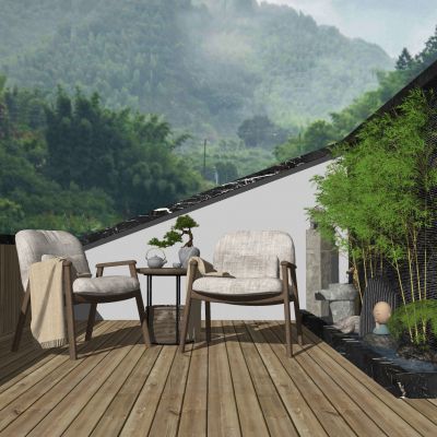 新中式民宿庭院小景3D模型