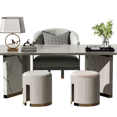 新中式书桌椅组合