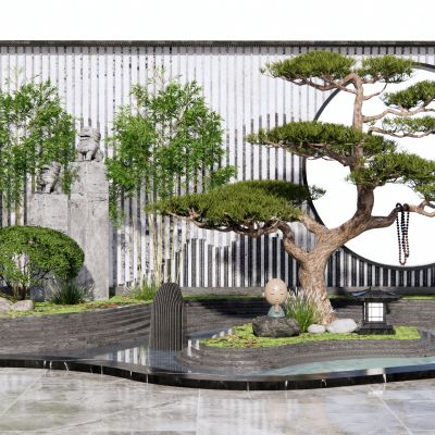 新中式假山水景