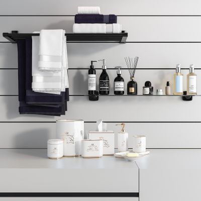 现代洗浴配件日用品组合