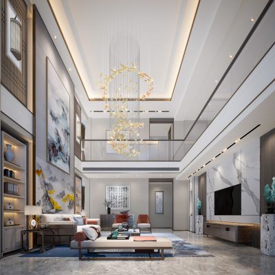 新中式别墅客厅