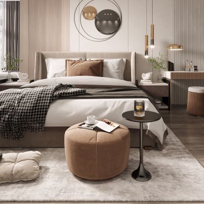 现代轻奢卧室，轻奢卧室，卧室，