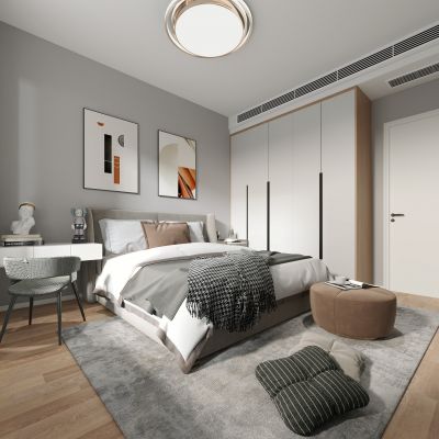 现代卧室，卧室