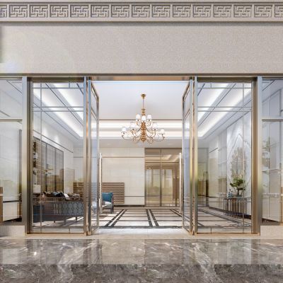 现代公寓大堂门头