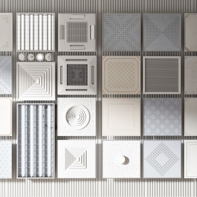 现代风格集成吊顶，铝扣板，矿棉板，排风口