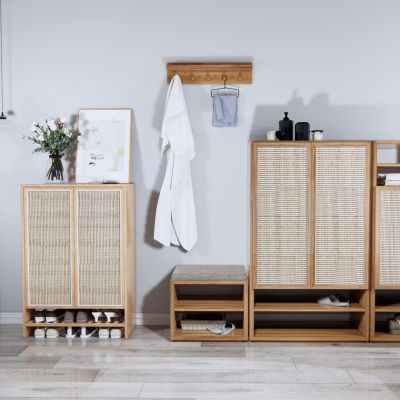 北欧藤编鞋柜