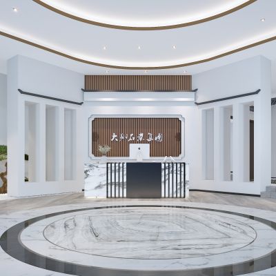 新中式展厅接待台