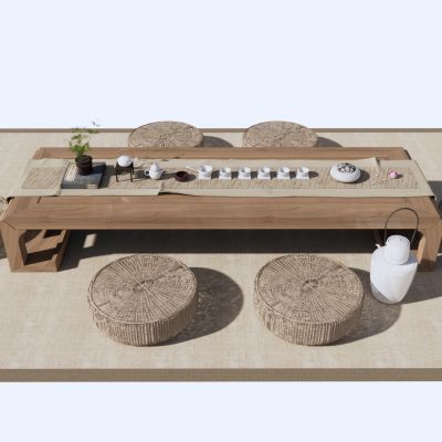 新中式榻榻米茶桌椅