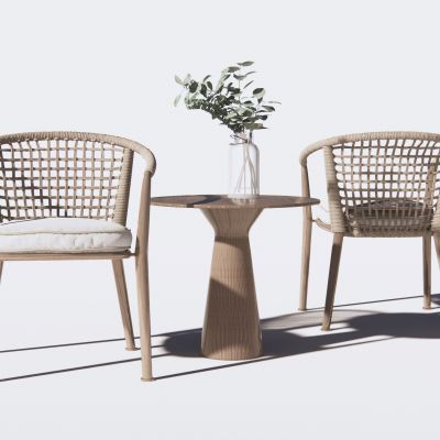 现代藤编休闲椅