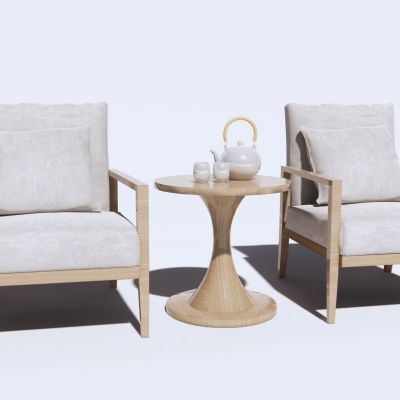 新中式单人沙发