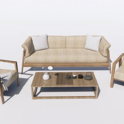 新中式沙发茶几