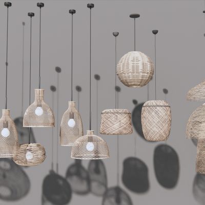 新中式藤编吊灯
