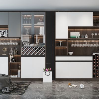 现代酒柜 置物柜 玻璃柜 多功能柜