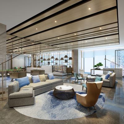 现代休闲娱乐室台球室