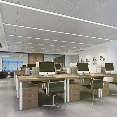 现代开敞办公室办公区