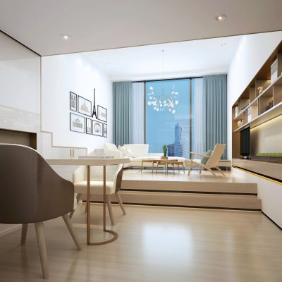 现代北欧soho复式公寓客厅