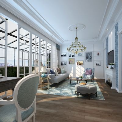 现代法式客厅阳台