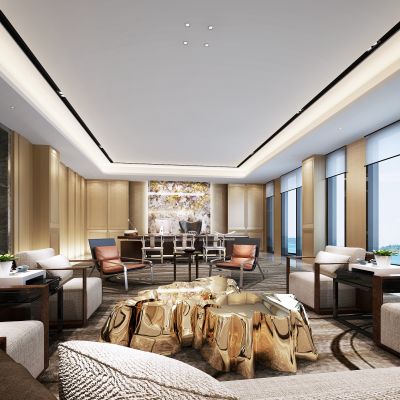 现代中式经理办公室