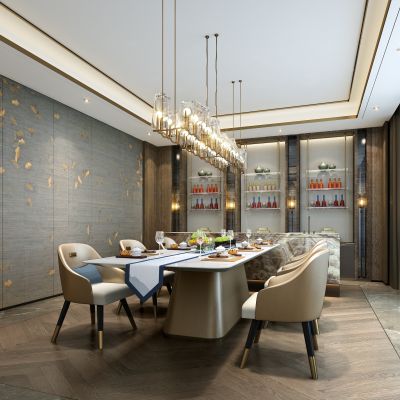 新中式别墅豪宅餐厅