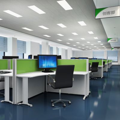现代开敞办公室办公区