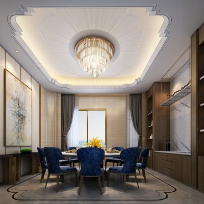 现代奢华别墅套房餐厅