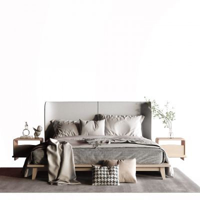 现代双人床 客房