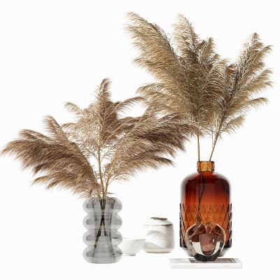 现代芦苇花瓶摆件