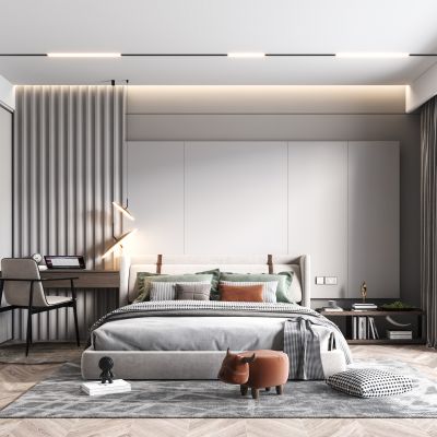 现代高级灰卧室