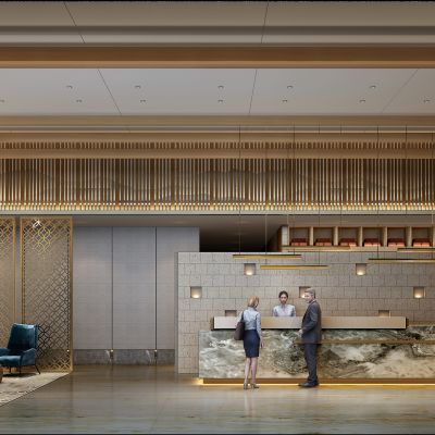 现代足浴会所大堂接待台