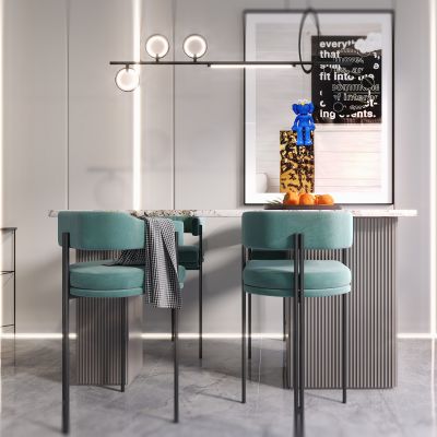 现代餐厅，轻奢餐厅，餐厅，餐桌，吧台，