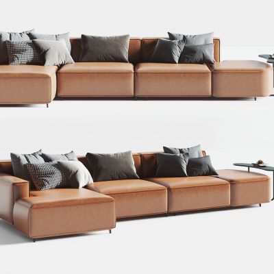 现代多人转角沙发