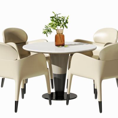 现代休闲桌椅组合3D模型