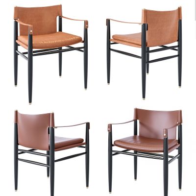 现代轻奢皮革单椅