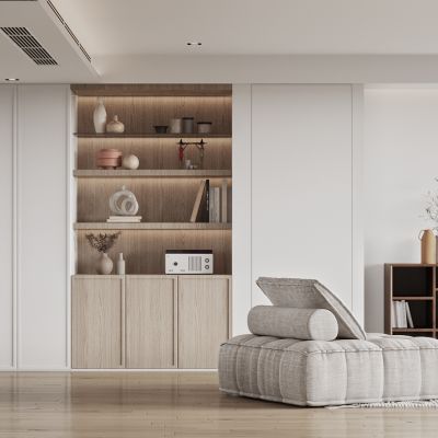 2021艾巴优学员投稿-现代轻奢客餐厅，卧室，书柜，书桌