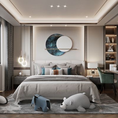 2021艾巴优学员投稿-现代轻奢卧室，主卧，男孩房，女孩房，主卫生间