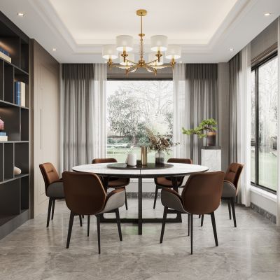 2021艾巴优学员投稿-现代新中式混搭风格玄关，餐厅