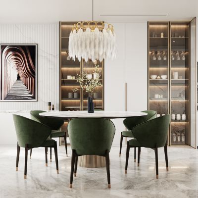 2021艾巴优学员投稿-现代餐厅，客厅，厨房，电视背景，沙发背景，玄关