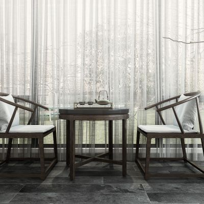 2021艾巴优学员投稿-新中式休闲室，茶室，单椅茶几组合