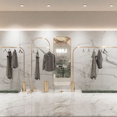 现代展厅前台服装店