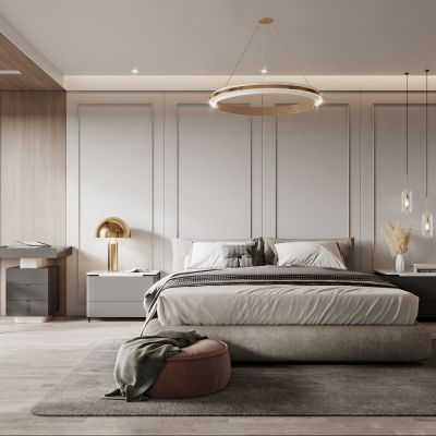 2021艾巴优学员投稿-现代轻奢卧室，卫生间，主卧，主卫