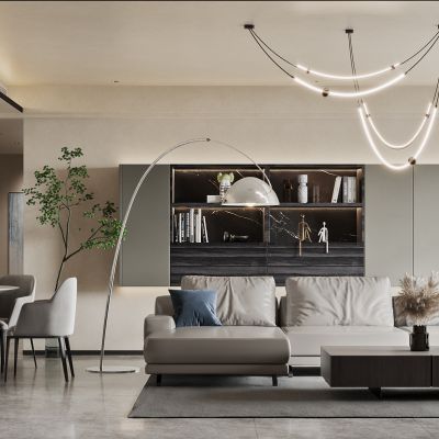 2021艾巴优学员投稿-现代客厅，沙发背景，电视背景