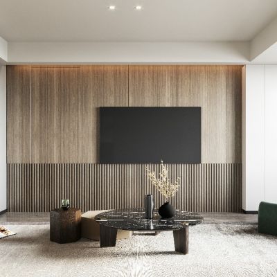 2021艾巴优学员投稿-现代客厅，沙发背景，电视背景，玄关