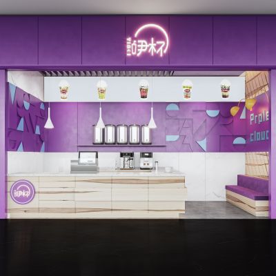 2021艾巴优学员投稿-现代奶茶店门头